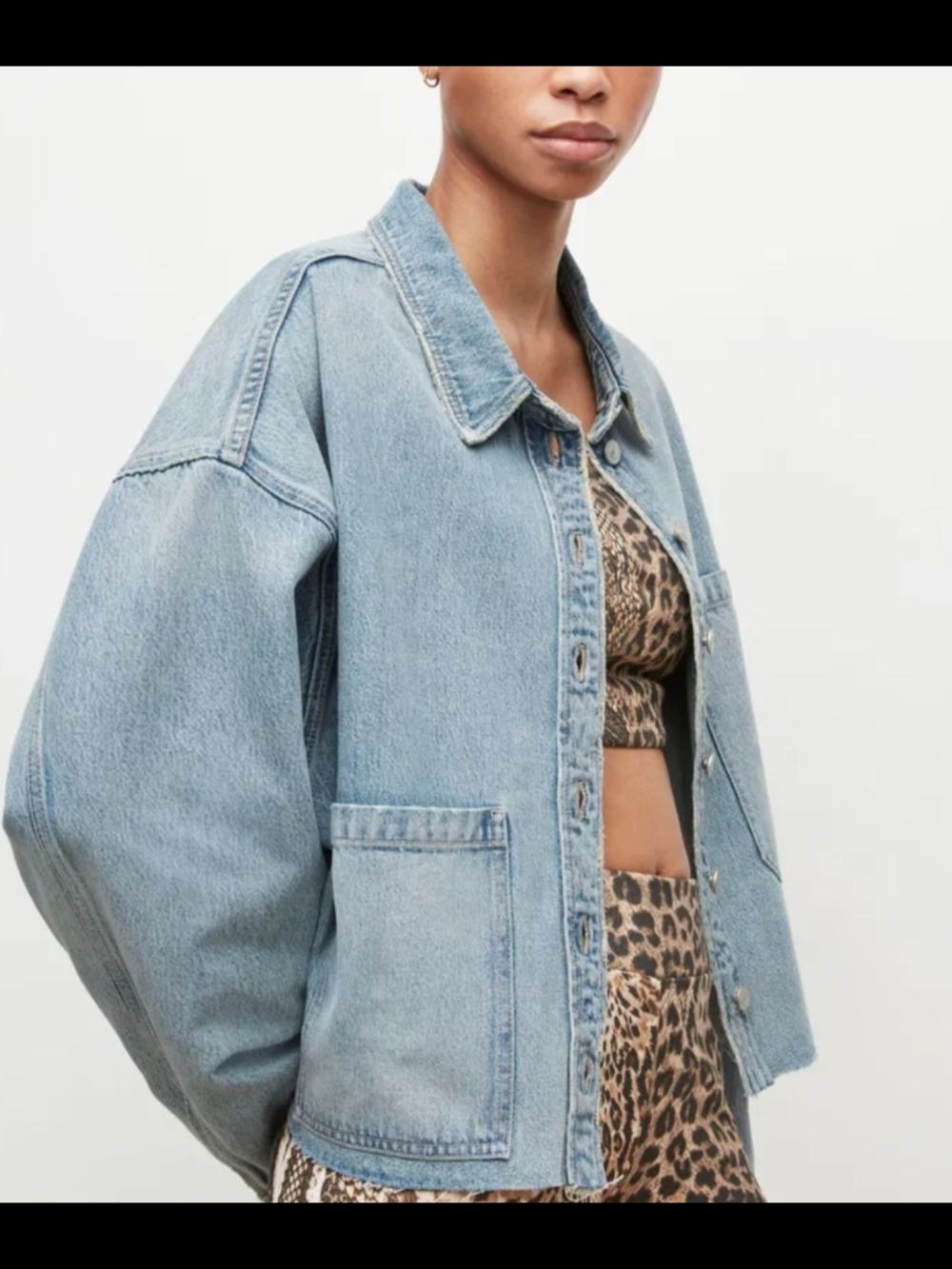 All Saints Light Blue Denim Jacket - Picture 3 of 8